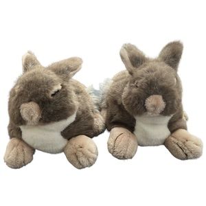 Novelty Plush Women's Faux Fur Brown Bunny Rabbit Slippers Sz.‎ 5-6